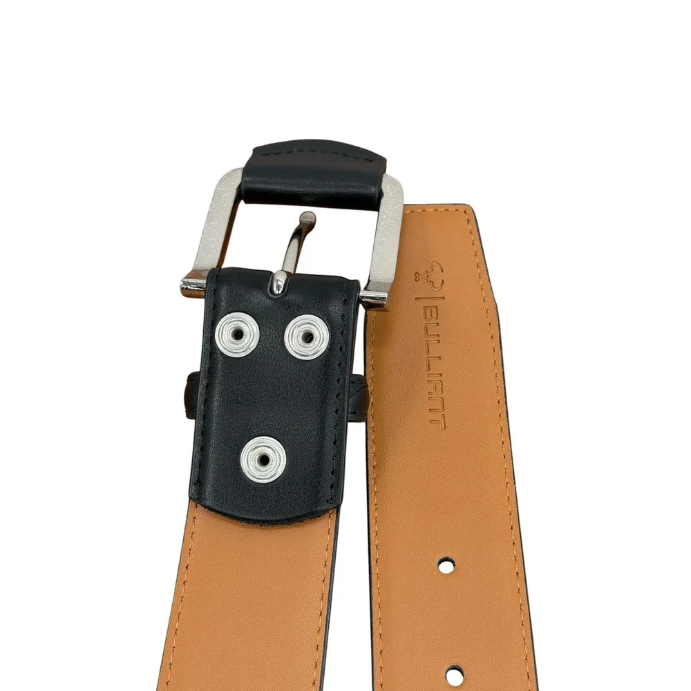 Bulliant Leather Belt Men SZ 52 Black Classic Office Detachable Strap Practical
